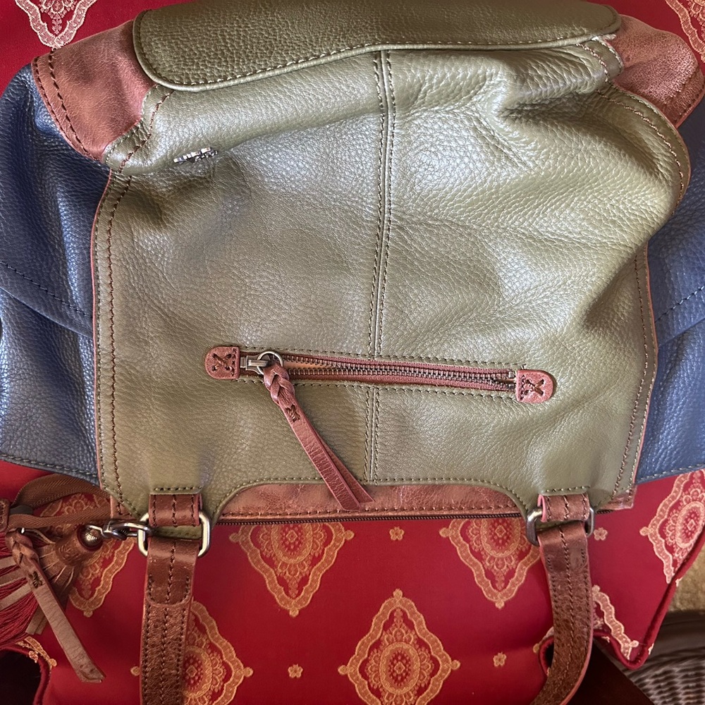 The Sak Green and Brown Leather Shoulder Bag - Picture 7 of 7